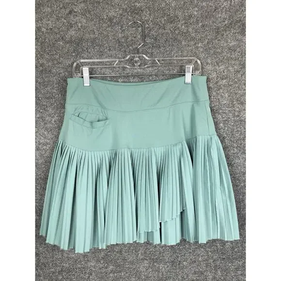 GGBLUE Hixe Sports Golf Set Top L & Skirt M White and Green Bay Leaf's - Picture 2 of 16